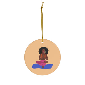Black Girls Do Yoga Sacral Chakra Ceramic Ornaments