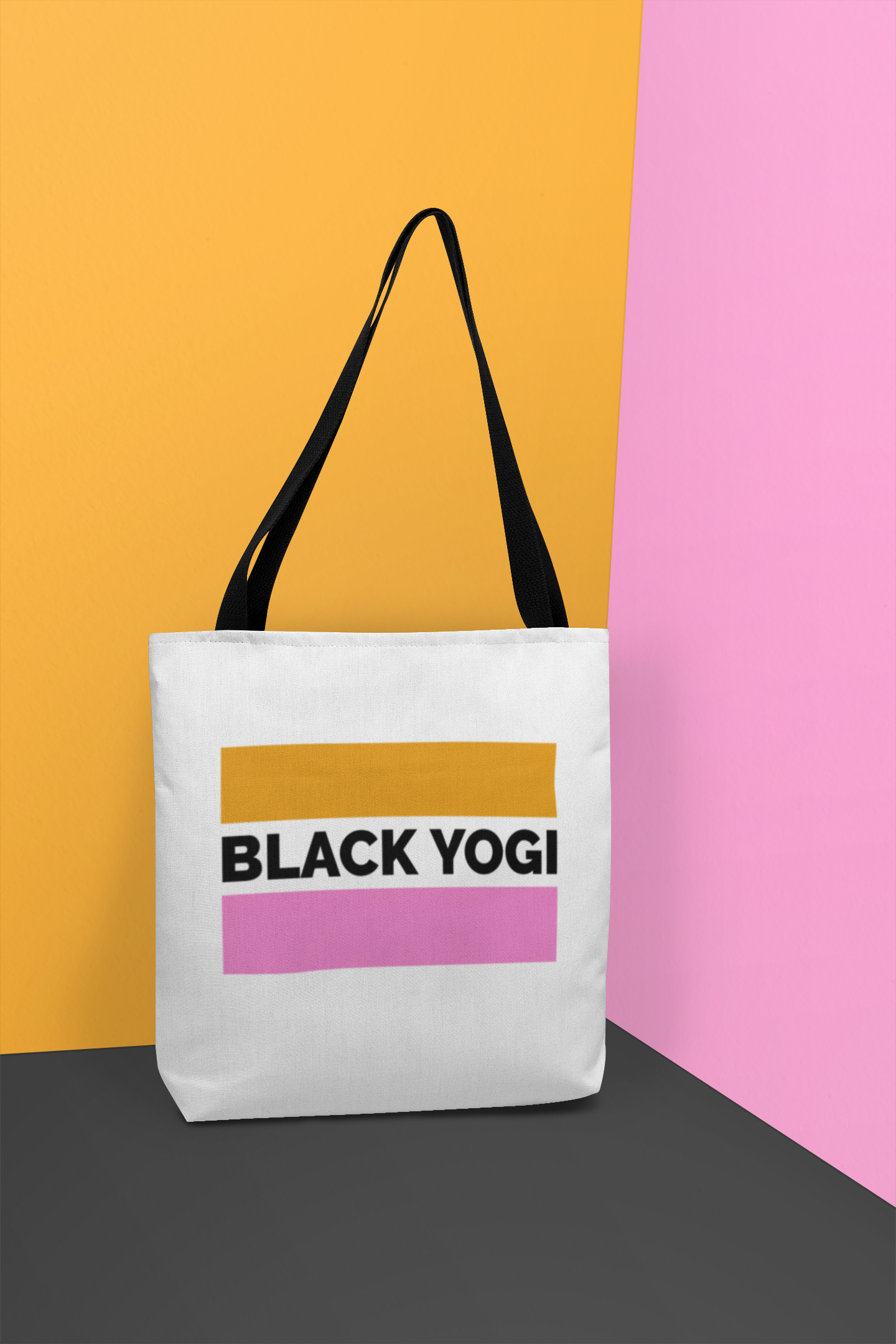 The Black Yogi tote bag. Created by Yoga and Mahogany.