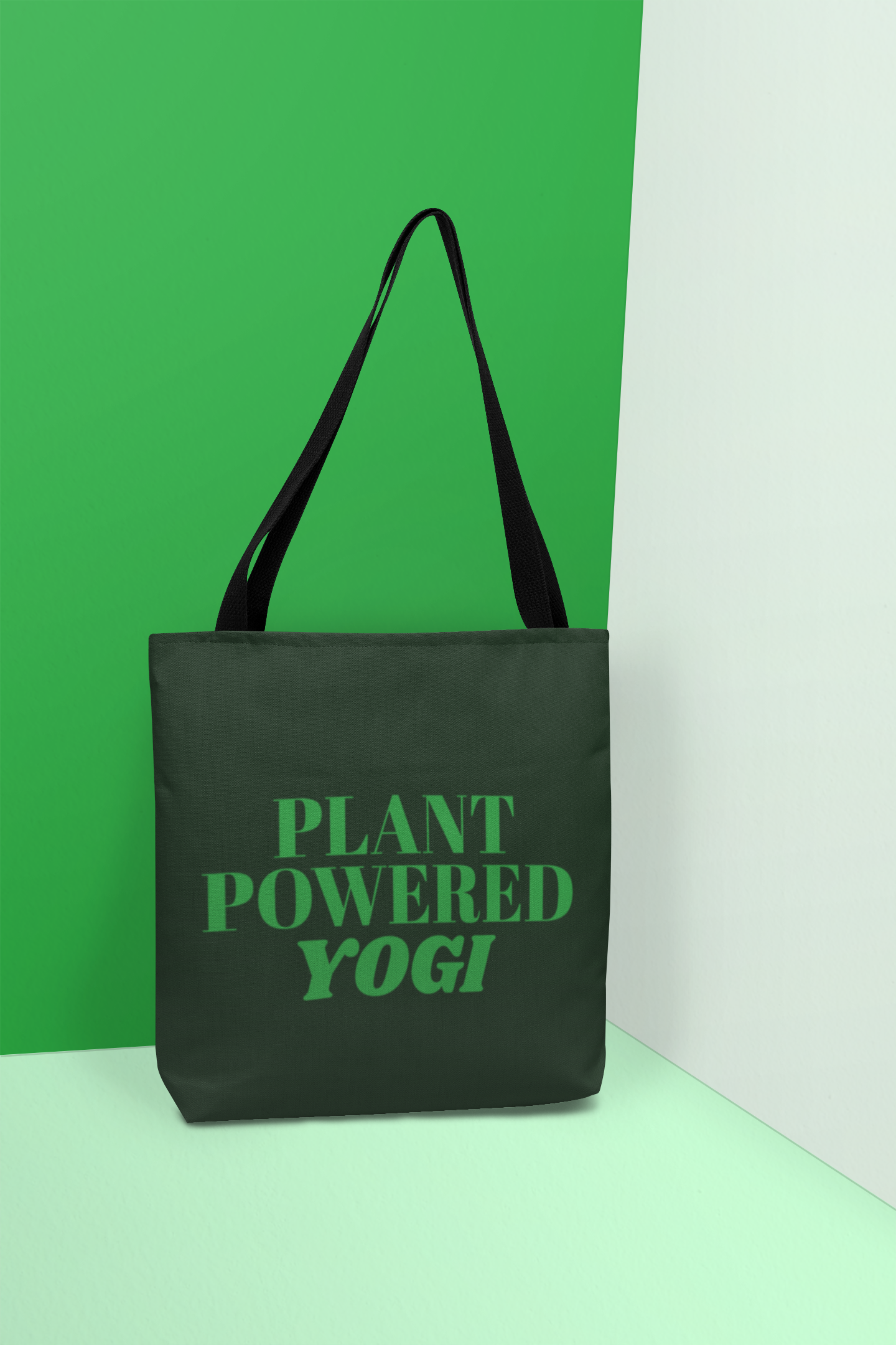 The Plant Powered tote bag. Created by Yoga and Mahogany.