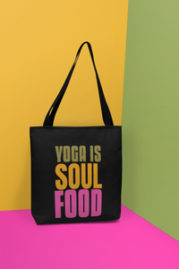 The Soul Food tote bag. Created by Yoga and Mahogany.